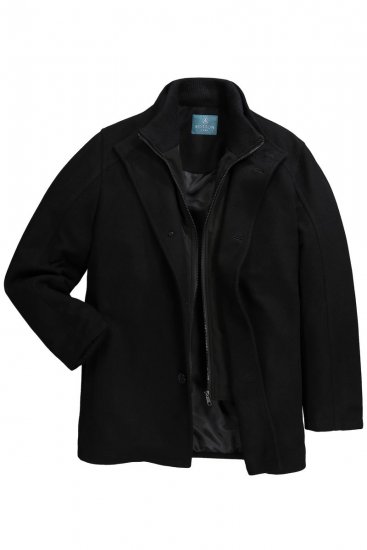 Boston Park 036 Chaqueta con aspecto de lana y cuello alto Azul marino - Chaquetas - Chaquetas Tallas Grandes 2XL-8XL