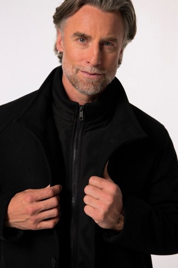 Boston Park 036 Chaqueta con aspecto de lana y cuello alto Azul marino - Chaquetas - Chaquetas Tallas Grandes 2XL-8XL