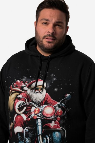 Men+ 100 Sudadera con capucha Papá Noel en moto Negro - Sudaderas - Sudaderas 2XL-12XL