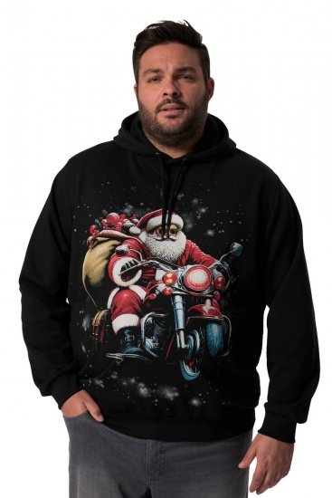 Men+ 100 Sudadera con capucha Papá Noel en moto Negro - Sudaderas - Sudaderas 2XL-12XL
