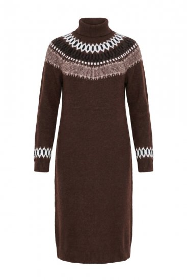 Ulla Popken 832670 Vestido de punto estampado con cuello alto Multicolor - Vestidos - Vestidos para todas las tallas