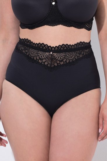 Ulla Popken 832874 Bragas de talle alto con encaje pack de 3 Marrón - Bragas - 