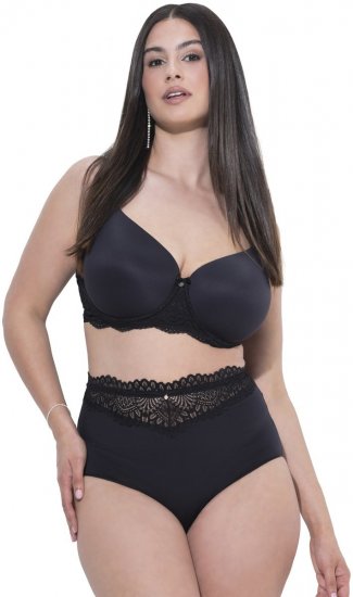 Ulla Popken 832874 Bragas de talle alto con encaje pack de 3 Marrón - Bragas - 
