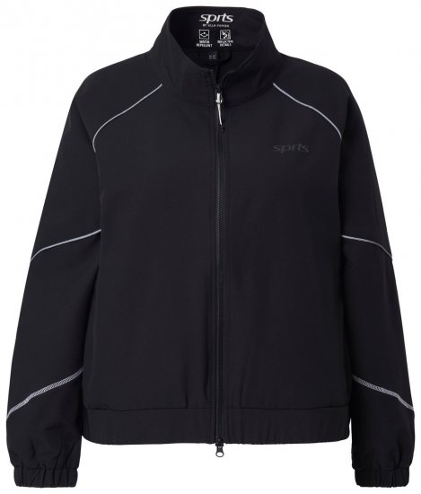 Ulla Popken 833237 Chaqueta deportiva con detalles reflectantes Negro - Chaquetas - Chaquetas para mujer en tallas grandes