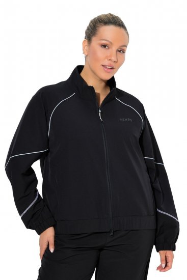 Ulla Popken 833237 Chaqueta deportiva con detalles reflectantes Negro - Chaquetas - Chaquetas para mujer en tallas grandes