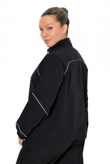 Ulla Popken 833237 Chaqueta deportiva con detalles reflectantes Negro - Chaquetas - Chaquetas para mujer en tallas grandes