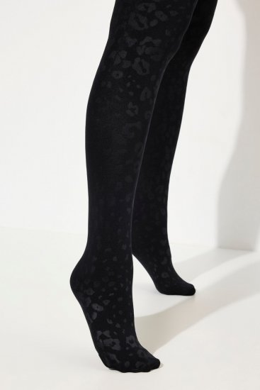 Ulla Popken 833809 Medias con estampado animal Negro - Medias & calcetines - 