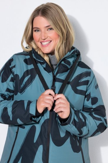Ulla Popken 833977 Abrigo técnico Turquesa - Abrigos - Abrigos de talla grande