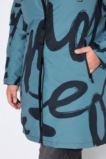 Ulla Popken 833977 Abrigo técnico Turquesa - Abrigos - Abrigos de talla grande
