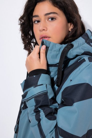 Ulla Popken 833977 Abrigo técnico Turquesa - Abrigos - Abrigos de talla grande