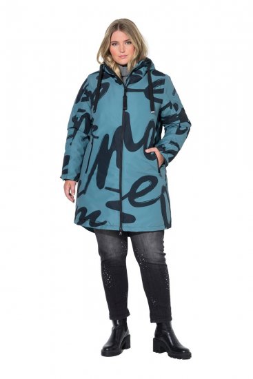 Ulla Popken 833977 Abrigo técnico Turquesa - Abrigos - Abrigos de talla grande