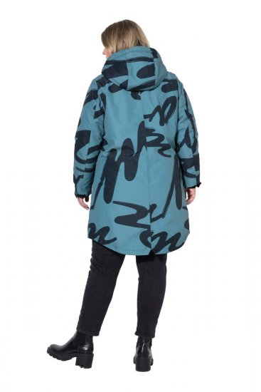 Ulla Popken 833977 Abrigo técnico Turquesa - Abrigos - Abrigos de talla grande