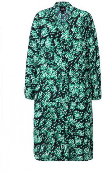 Ulla Popken 834191 Vestido camisero estampado Negro - Vestidos camiseros - 
