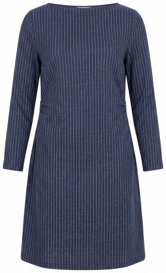 Ulla Popken 834371 Vestido de felpa de rayas Azul marino - Vestidos sudadera - 
