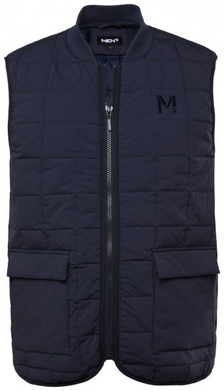 Men+ 464 Chaleco acolchado con cuello college Azul marino - Chaquetas - Chaquetas Tallas Grandes 2XL-8XL