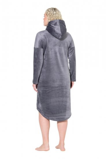 Ulla Popken 834550 Vestido de manga larga con capucha Antracita - Vestidos sudadera - 