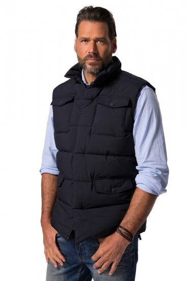 JP1880 834648 Chaleco acolchado con cuello alto Azul marino - Chaquetas - Chaquetas Tallas Grandes 2XL-8XL