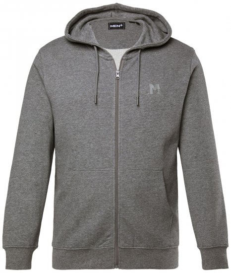 Men+ 851 Sudadera con capucha y cremallera Gris jaspeado - Sudaderas - Sudaderas 2XL-12XL