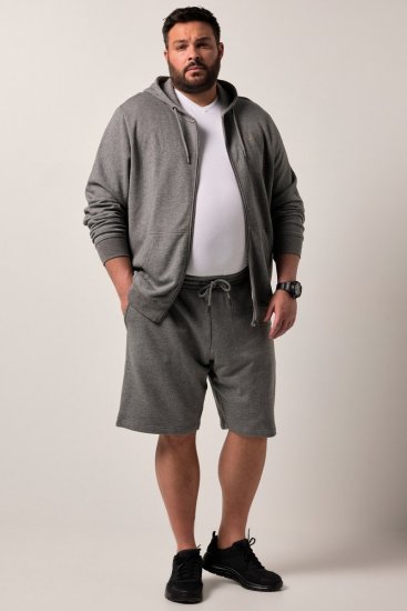 Men+ 851 Sudadera con capucha y cremallera Gris jaspeado - Sudaderas - Sudaderas 2XL-12XL