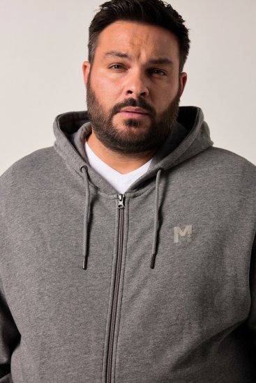 Men+ 851 Sudadera con capucha y cremallera Gris jaspeado - Sudaderas - Sudaderas 2XL-12XL