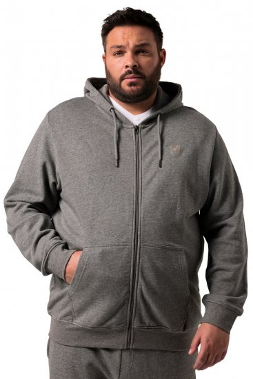 Men+ 851 Sudadera con capucha y cremallera Gris jaspeado - Sudaderas - Sudaderas 2XL-12XL