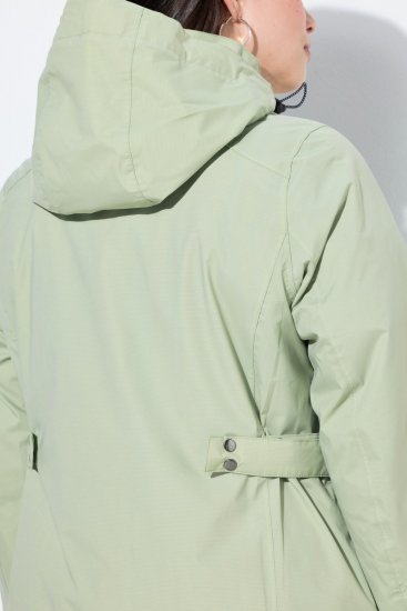 Ulla Popken 835132 Chaqueta técnica HYPRAR en línea A con capucha desmontable Verde salvia claro - Chaquetas - Chaquetas para mujer en tallas grandes