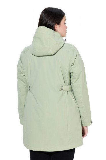 Ulla Popken 835132 Chaqueta técnica HYPRAR en línea A con capucha desmontable Verde salvia claro - Chaquetas - Chaquetas para mujer en tallas grandes
