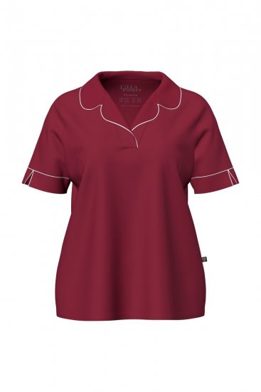 Ulla Popken 835397 Pijama de manga corta con cuello camisero Lila - Pijamas/ropa de estar en casa - 