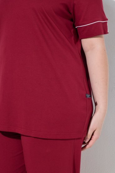 Ulla Popken 835397 Pijama de manga corta con cuello camisero Lila - Pijamas/ropa de estar en casa - 