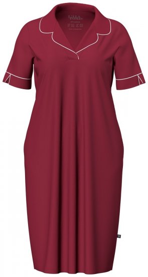 Ulla Popken 835400 Camisón de manga corta con cuello camisero Lila - Camisones - 