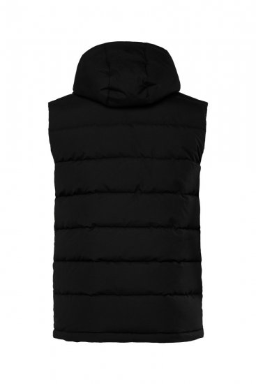 Men+ 442 Chaleco acolchado con capucha y estampado Negro - Chaquetas - Chaquetas Tallas Grandes 2XL-8XL