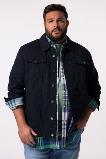 Men+ 446 Chaqueta vaquera con bolsillos en el pecho Azul marino - Chaquetas - Chaquetas Tallas Grandes 2XL-8XL