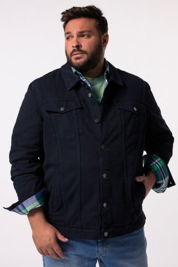 Men+ 446 Chaqueta vaquera con bolsillos en el pecho Azul marino - Chaquetas - Chaquetas Tallas Grandes 2XL-8XL