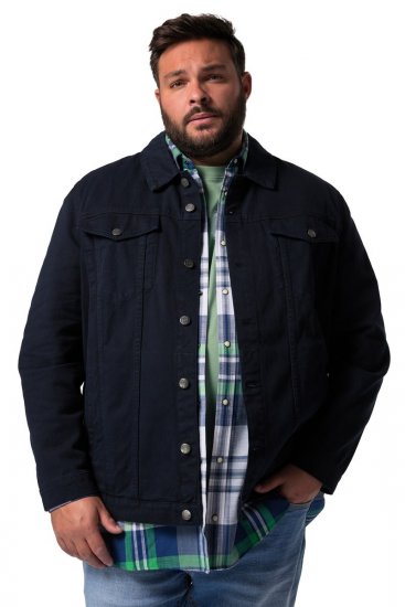 Men+ 446 Chaqueta vaquera con bolsillos en el pecho Azul marino - Chaquetas - Chaquetas Tallas Grandes 2XL-8XL