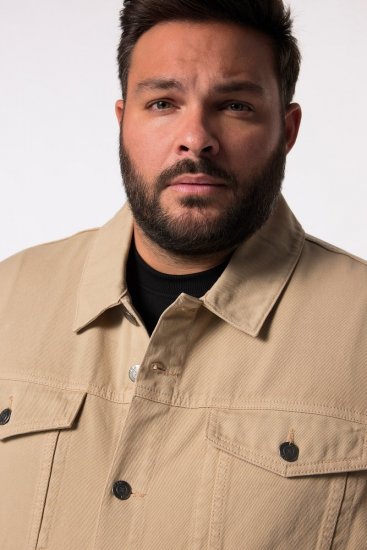 Men+ 446 Chaqueta vaquera con bolsillos en el pecho Arena - Chaquetas - Chaquetas Tallas Grandes 2XL-8XL