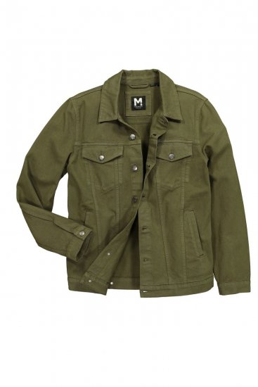 Men+ 446 Chaqueta vaquera con bolsillos en el pecho Oliva oscuro - Chaquetas - Chaquetas Tallas Grandes 2XL-8XL
