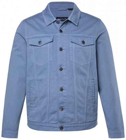 Men+ 446 Chaqueta vaquera con bolsillos en el pecho Azul denim - Chaquetas - Chaquetas Tallas Grandes 2XL-8XL