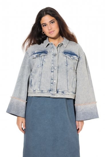 Ulla Popken 835486 Chaqueta vaquera con mangas anchas Azul denim - Chaquetas - Chaquetas para mujer en tallas grandes