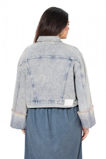Ulla Popken 835486 Chaqueta vaquera con mangas anchas Azul denim - Chaquetas - Chaquetas para mujer en tallas grandes