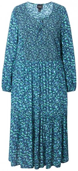 Ulla Popken 835713 Vestido de flores Azul marino - Vestidos maxi - Vestidos largos en tallas grandes