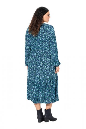 Ulla Popken 835713 Vestido de flores Azul marino - Vestidos maxi - Vestidos largos en tallas grandes
