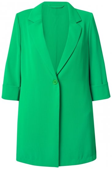 Ulla Popken 836165 Blazer largo con manga 3/4 Verde - Blazers - Blazers en tallas grandes para mujer