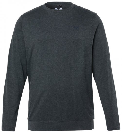 Men+ 313 Camiseta manga larga bellyfit Gris oscuro jaspeado - Camisetas - Camisetas - 2XL-14XL