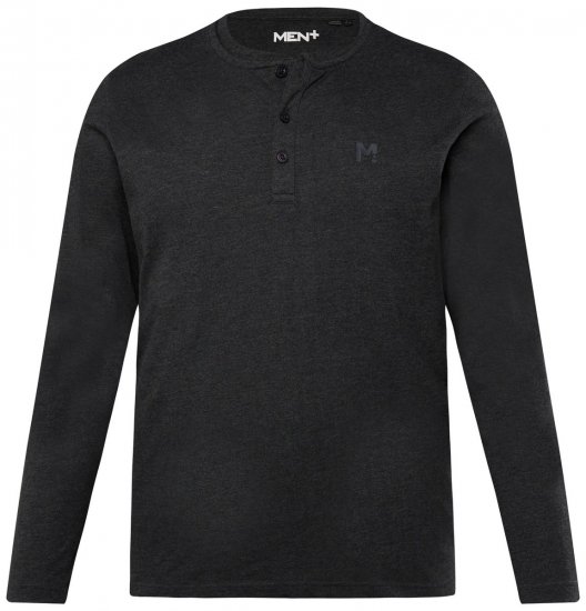 Men+ 383 Camiseta Henley manga larga Negro - Camisetas - Camisetas - 2XL-14XL