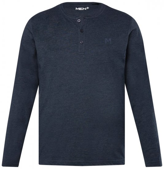 Men+ 383 Camiseta Henley manga larga Azul marino - Camisetas - Camisetas - 2XL-14XL