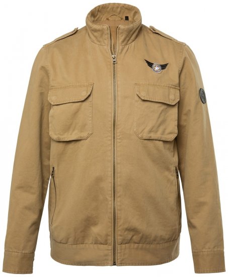 Men+ 641 Chaqueta de algodón con cuello alto Camel - Chaquetas - Chaquetas Tallas Grandes 2XL-8XL