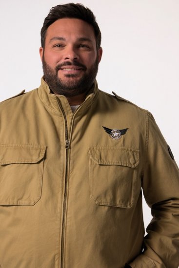 Men+ 641 Chaqueta de algodón con cuello alto Camel - Chaquetas - Chaquetas Tallas Grandes 2XL-8XL