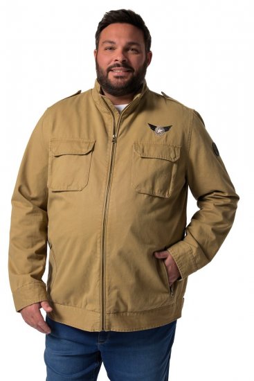 Men+ 641 Chaqueta de algodón con cuello alto Camel - Chaquetas - Chaquetas Tallas Grandes 2XL-8XL