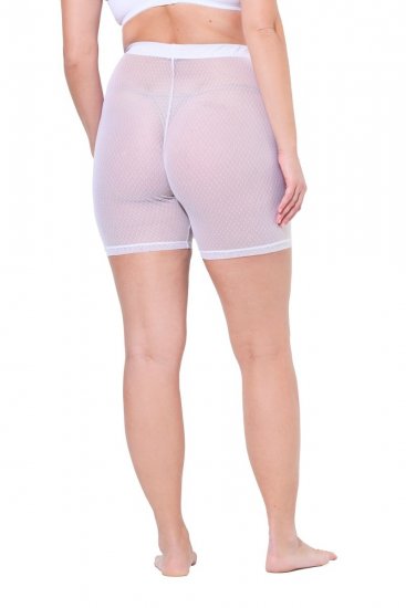 Ulla Popken 836805 Pantalón corto antirrozaduras de lunares Blanco - Culotes antirozaduras - 