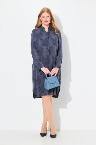 Ulla Popken 837069 Vestido de flores Azul marino - Vestidos midi - Vestidos midi de talla grande